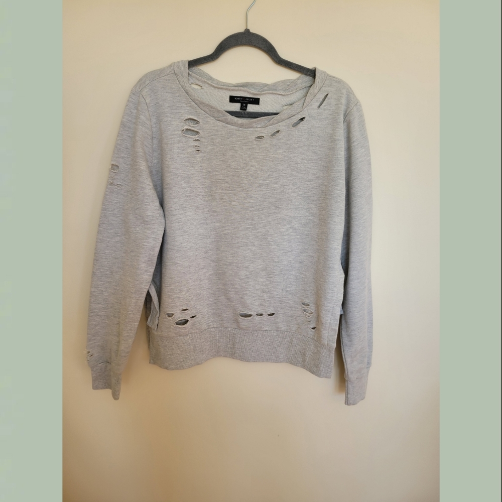 Gray Distressed Sweatshirt